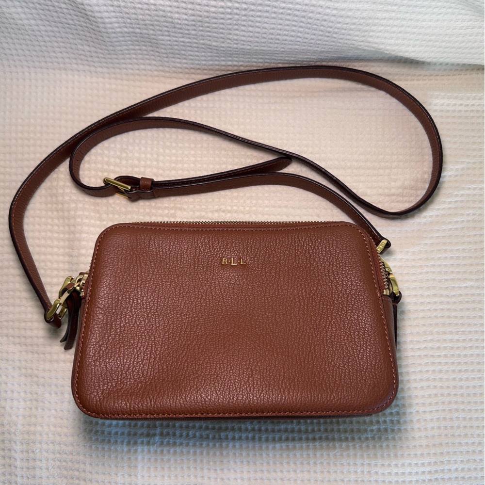 Ralph Lauren Brown Leather Crossbody Bag